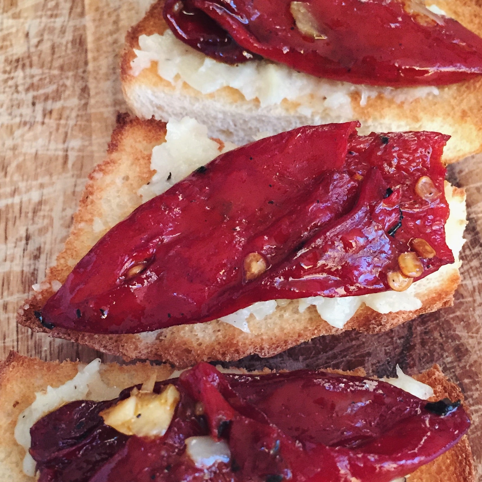 Piquillo pepeprs with roasted garlic pate